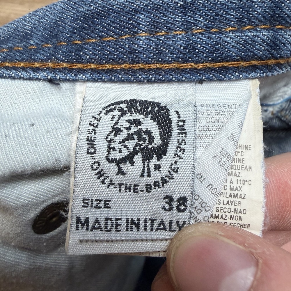 Diesel Jeeves Jeans Men 38x32 Blue Relaxed Straight Baggy Fit Hip Hop Italy Y2K - Picture 7 of 14